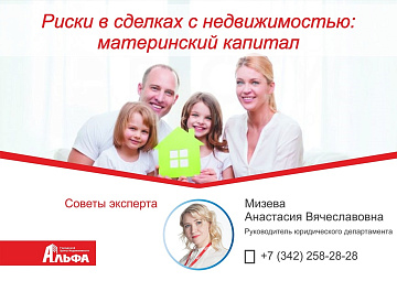 Статья: "Риски в сделках с недвижимостью: материнский капитал"